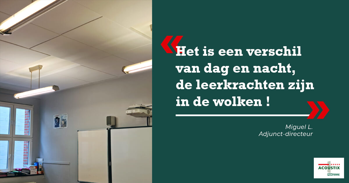 Akoestische correctie in een Luikse school