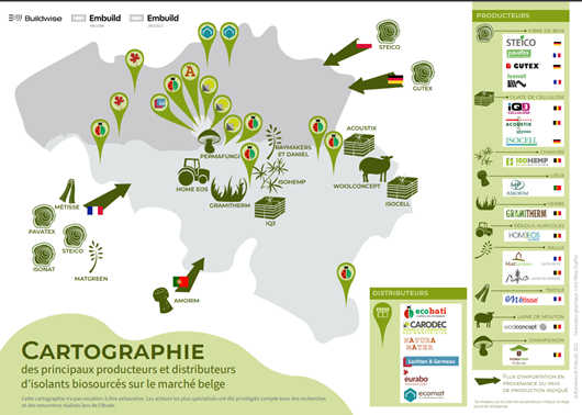 Cartographie des producteurs d’isolants biosourcés en Belgique