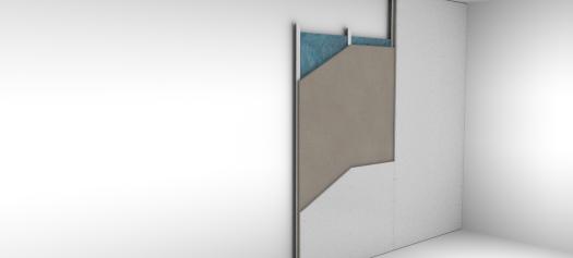 Installatieschema akoestische isolatiemuur