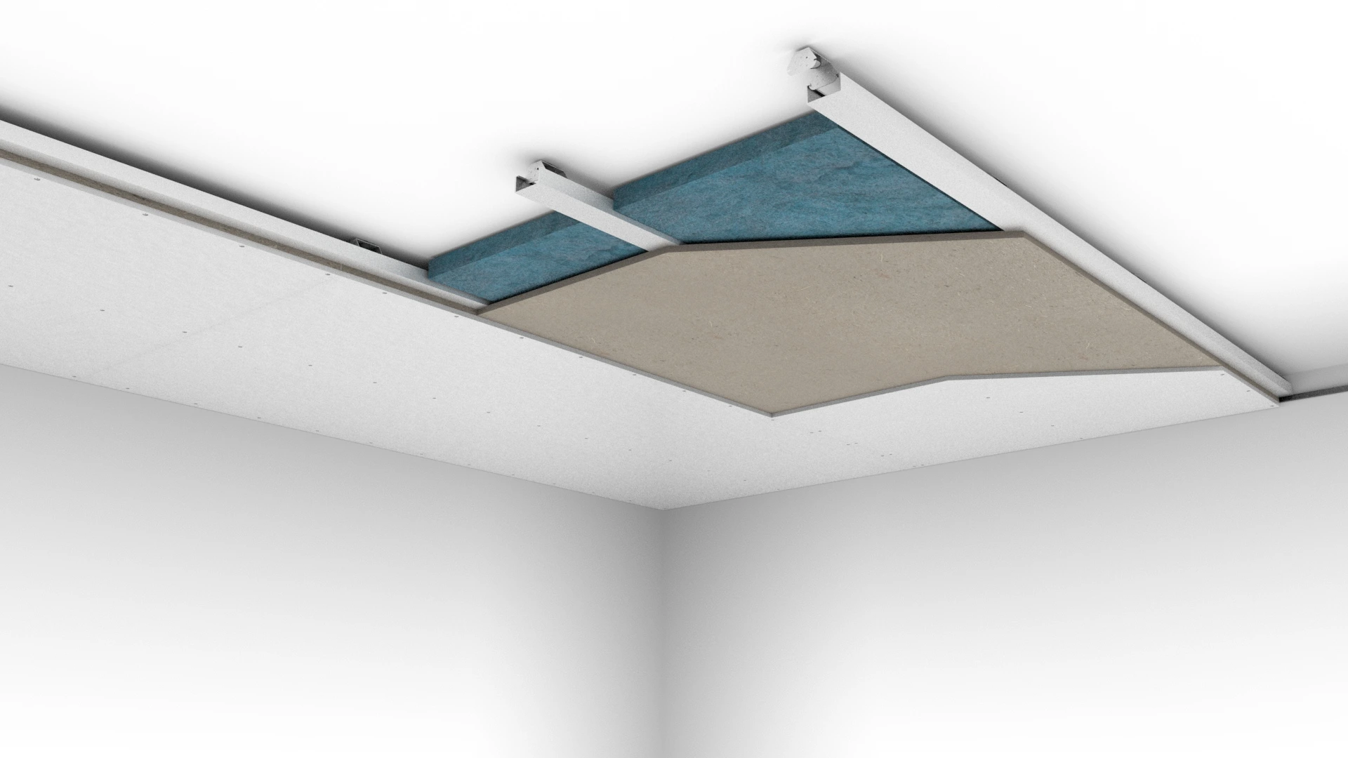 Schéma d'isolation acoustique du plafond