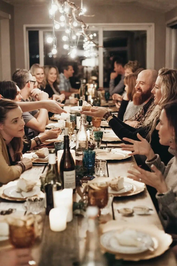 Repas de fête en famille